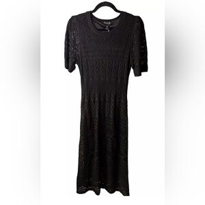 Rachel Zoe black crotchet midi dress.